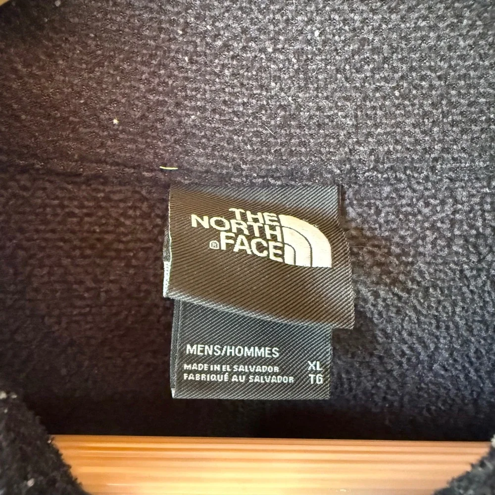The North Face 1/4 Zip Pullover Mens XL Black Polyester Waffle Knit Fleece Logo